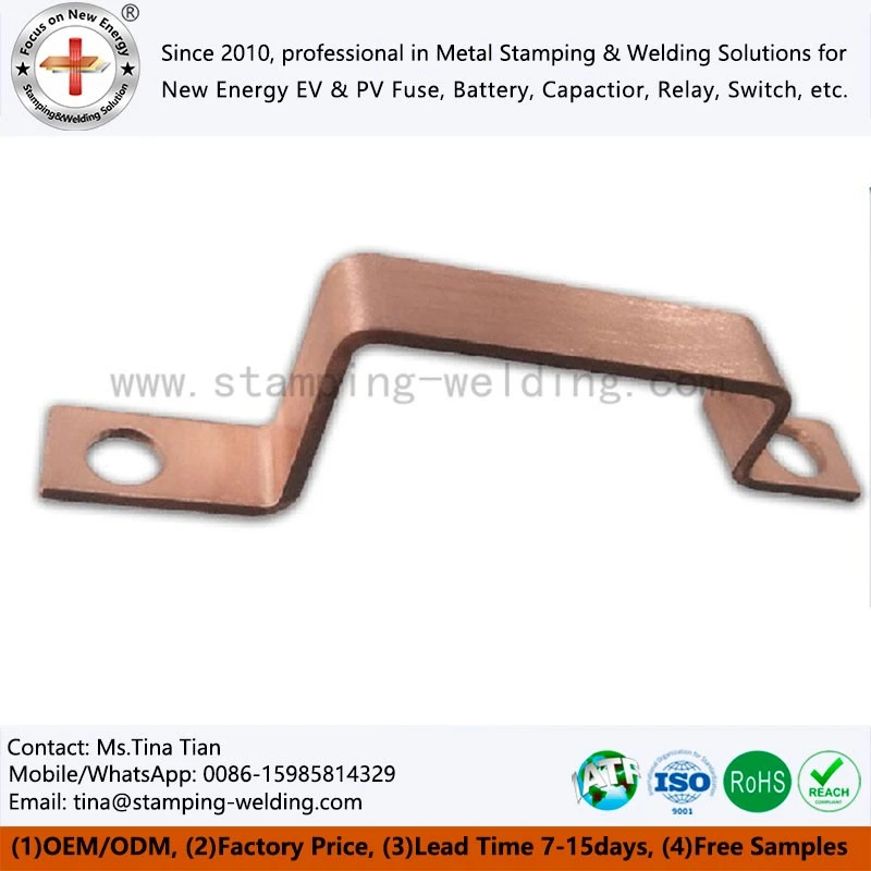Flexed uninsulated copper busbar